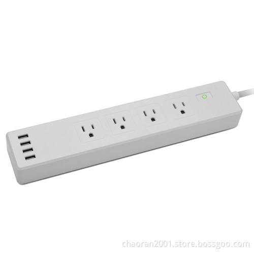 4 Outlet 4 Charging Port Extension Cord Power Strip Wifi Power Strip Smart Power Strip With USB